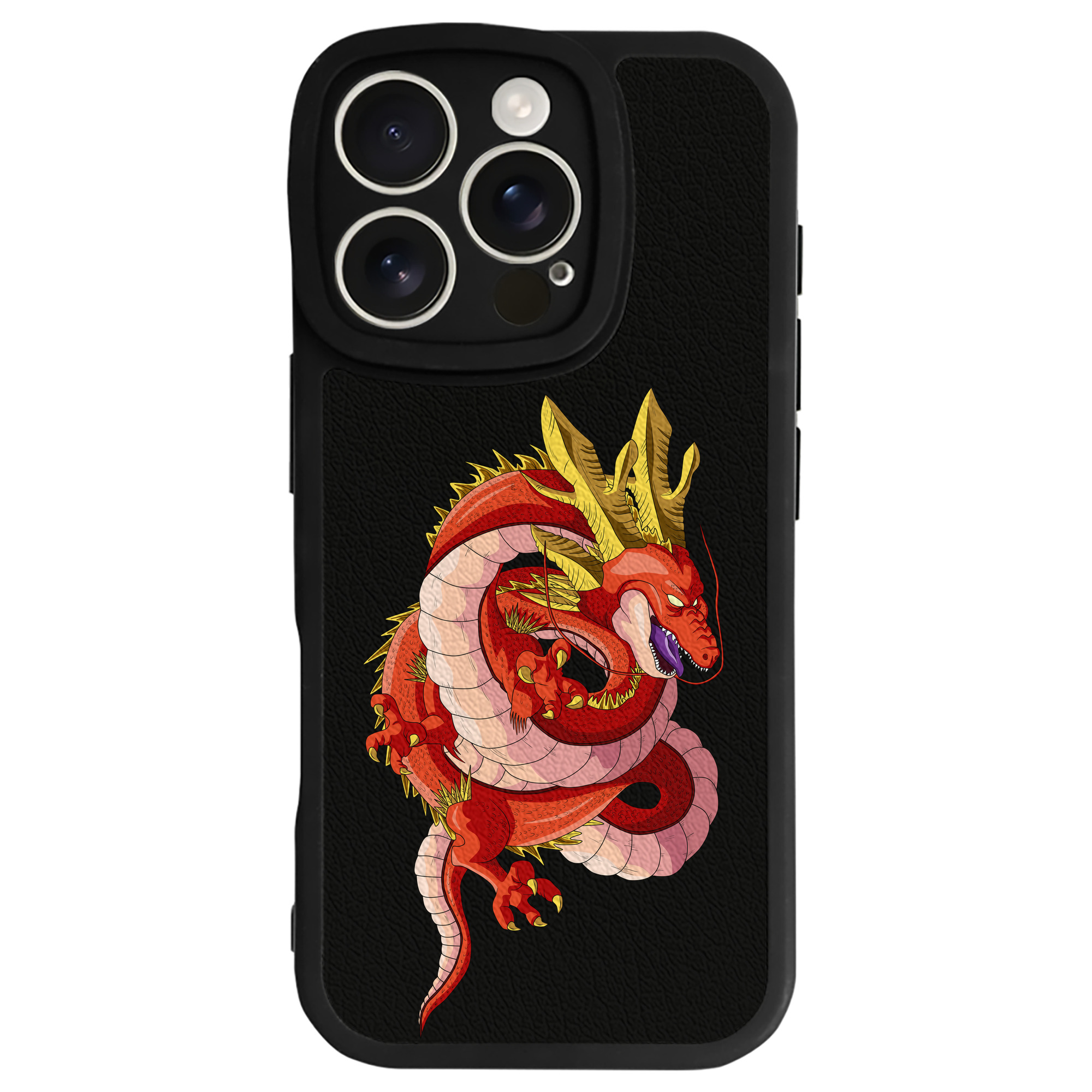 （画像用） ドラゴンボール 神龍 シェンロン DRAGON BALL Shenron 【iPhone 16シリーズ対応】シリコンスマホケース（レザー調） 材質：シリコン